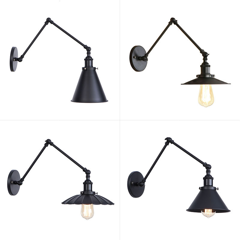 Foyer Lighting Wall Decor - 北欧ミニマリストレストランコーヒーショップ階段バルコニー通路鉄照明器具アメリカンレトロ工業用装飾壁ランプ
