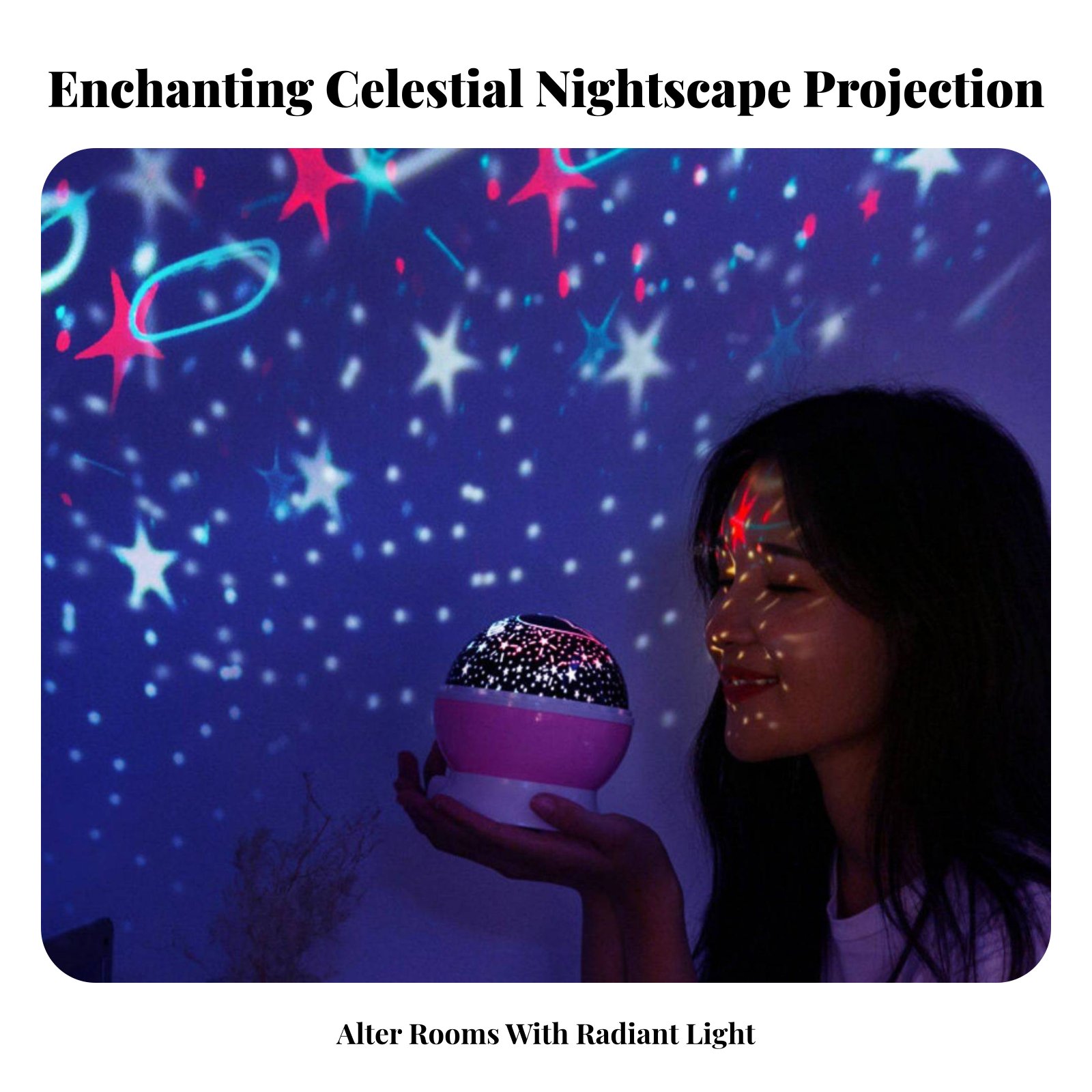 Lighting Decor Bedroom - ギャラクシープロジェクションデバイス 天体夜景効果 ナイトライト カラフルな投影 女の子、子供向けのギフトの提案