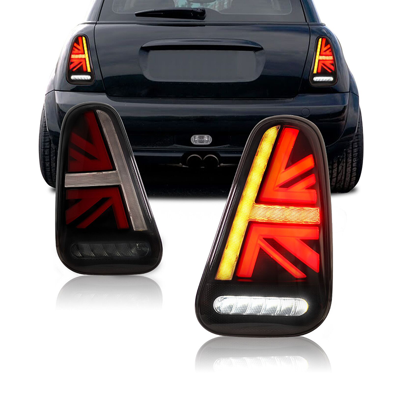 Union Lighting & Decor Montreal Quebec - ユニオンジャックスタイルLEDテールライト2個セット新品、ブレーキ・リバース・ターンシグナル付き、BMWミニクーパーR50 R52 R53 2001-2007年式対応