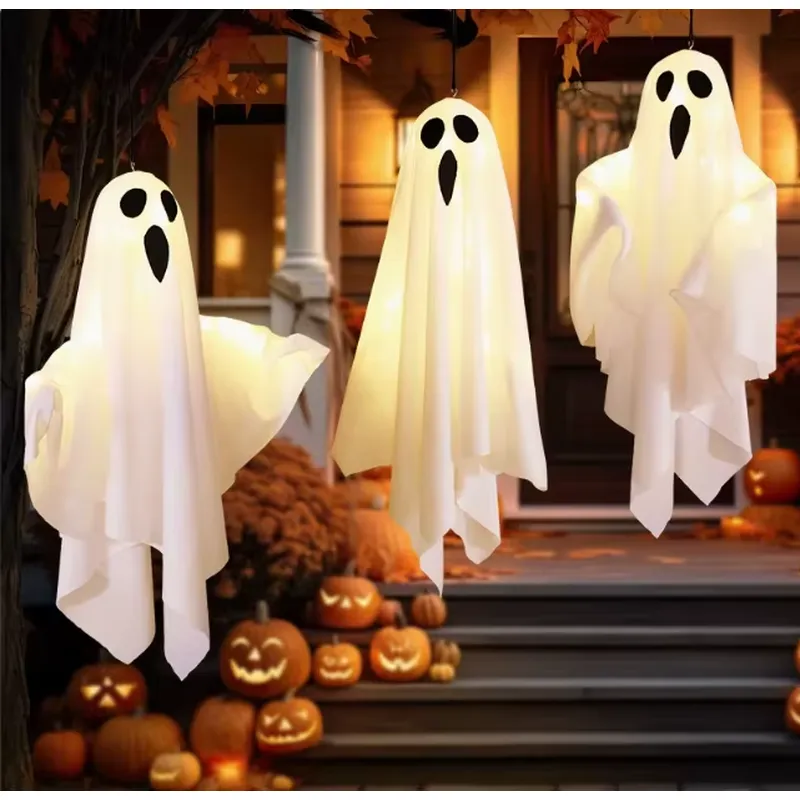 Pendant Lighting Christmas Decor - 屋内外兼用LEDゴーストクリスマスライト ハロウィン吊り下げゴーストペンダントストリングライト ホームパーティー・ホリデーデコレーション用