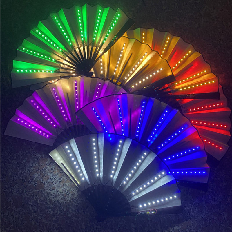 Lighting Decor For Diwali - LEDライト付き折りたたみ式扇風機,ポータブル,バー,ディスコ,パーティーの装飾,色変更ファン