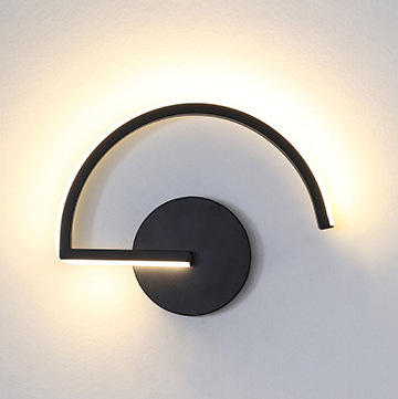 Lighting Decorative - モダンな北欧LEDウォールランプ、ミニマリストブラック幾何学模様の壁掛け照明、寝室ベッドサイド、リビングルームの装飾、クリエイティブなホームライト