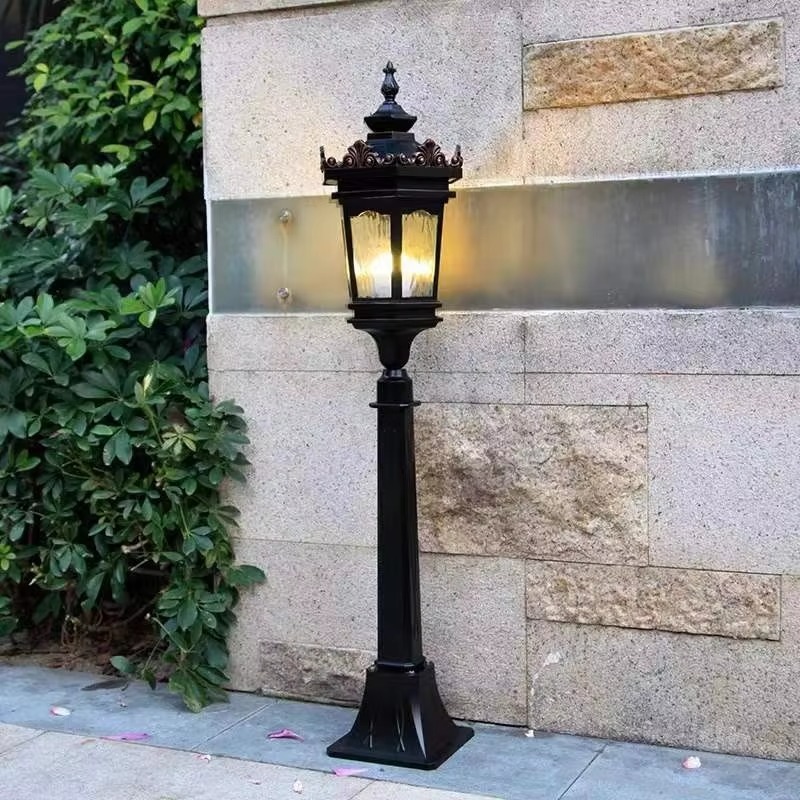 Lighting Decoration Stand - 屋外用ポスト型パスウェイ防水ガーデンライト装飾小型ハウス芝生ソーラーパネル景観ガーデン芝生ライトランプ