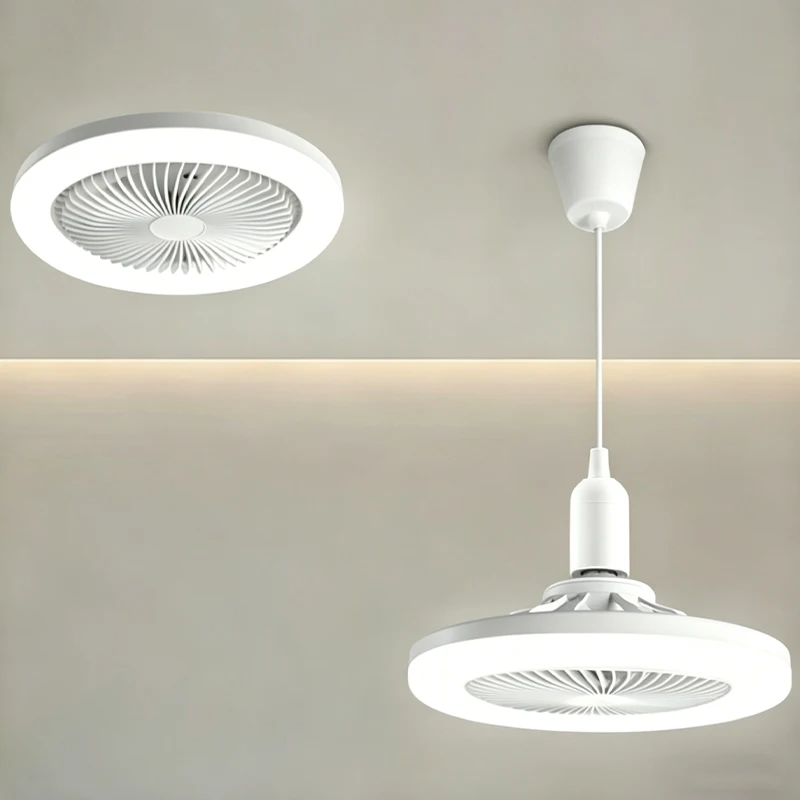 Lighting Decor For Diwali - 2in1シーリングファンランプ、3段階速度調整可能、E27口金、無段階調光、リビングルーム、寝室、書斎用LED装飾照明