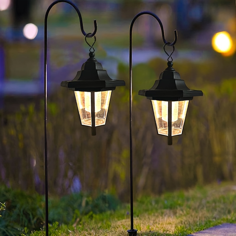 Decor Lighting Cy - CY 2パック ヴィンテージ六角形LEDソーラーライト、屋外通路庭庭装飾、プラスチック素材