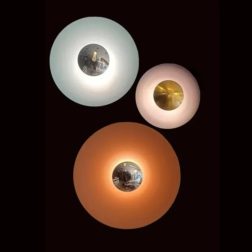 Foyer Lighting Wall Decor - モダンなミニマリストのLEDウォールライト,デザイナー,料理,寝室,円形の鉄の装飾,ヘッドボード,背景,創造的な個性