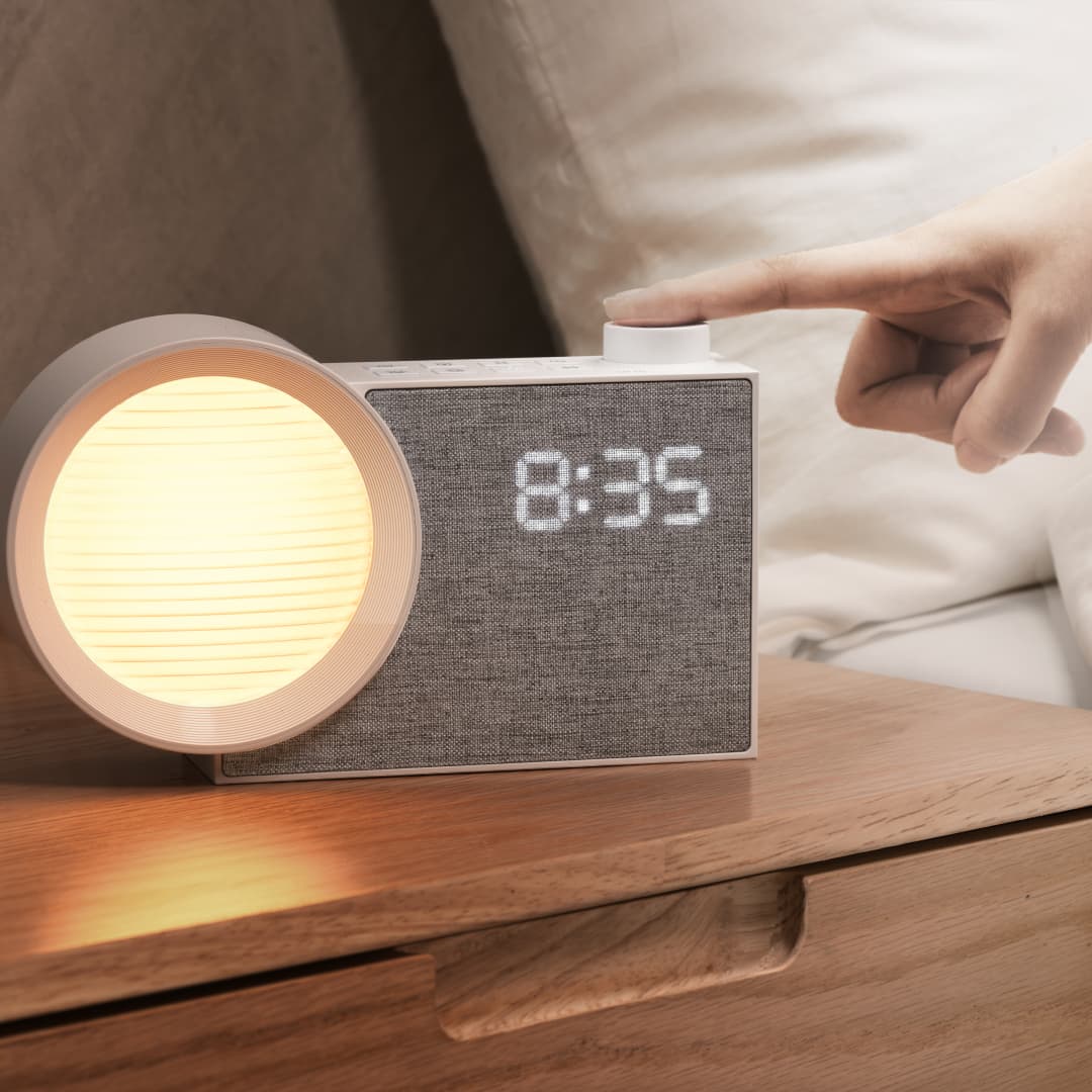 Lighting Decor For Room - WILIT LEDナイトライト目覚まし時計、ホワイトノイズ＆タイマー付きベッドサイドランプ - 温かみのある雰囲気の寝室装飾ギフト、ムードライト、睡眠用ライト
