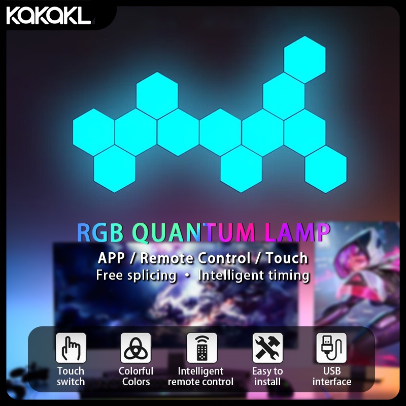 Lighting Decor For Diwali - TuyaスマートRGB量子ライトDIY装飾LEDウォールランプAPPサウンドピックアップゲームルーム音楽リズムフェスティバル雰囲気eスポーツライト
