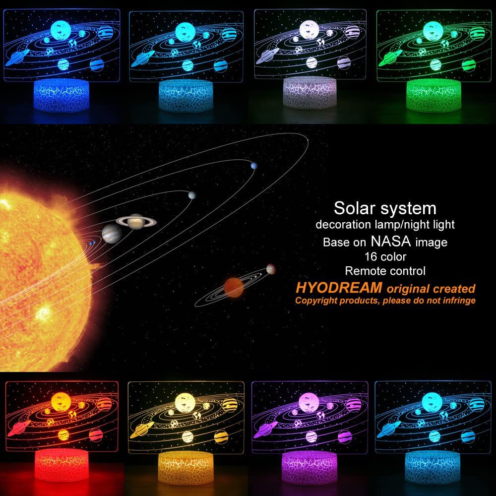 ソーラーシステム-3D LEDナイトライト,9つの惑星,バラ - Lava Lamp Desktop のレビューと価格