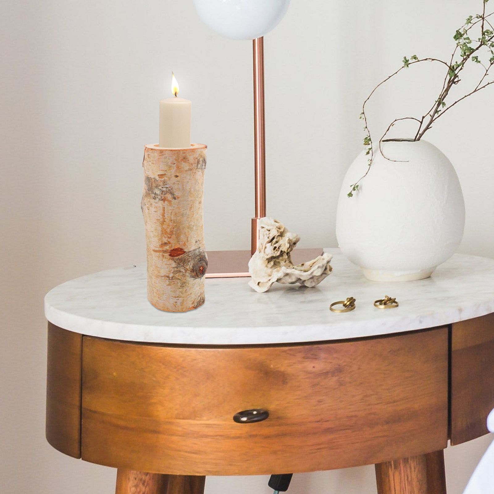 1セット 木製ログホルダースタンド 素朴なティーライトホルダ - Lighting Decoration Stand のレビューと価格