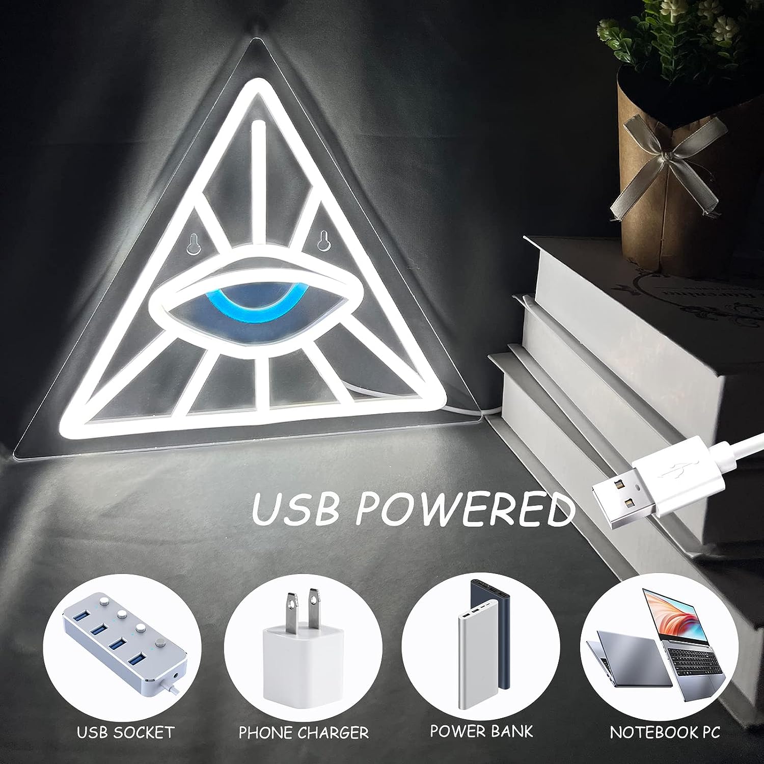 三角形のネオンライトLEDネオンサイン、家のバーの装飾用、神 - Outdoor Lighting Decor Ideas のレビューと価格