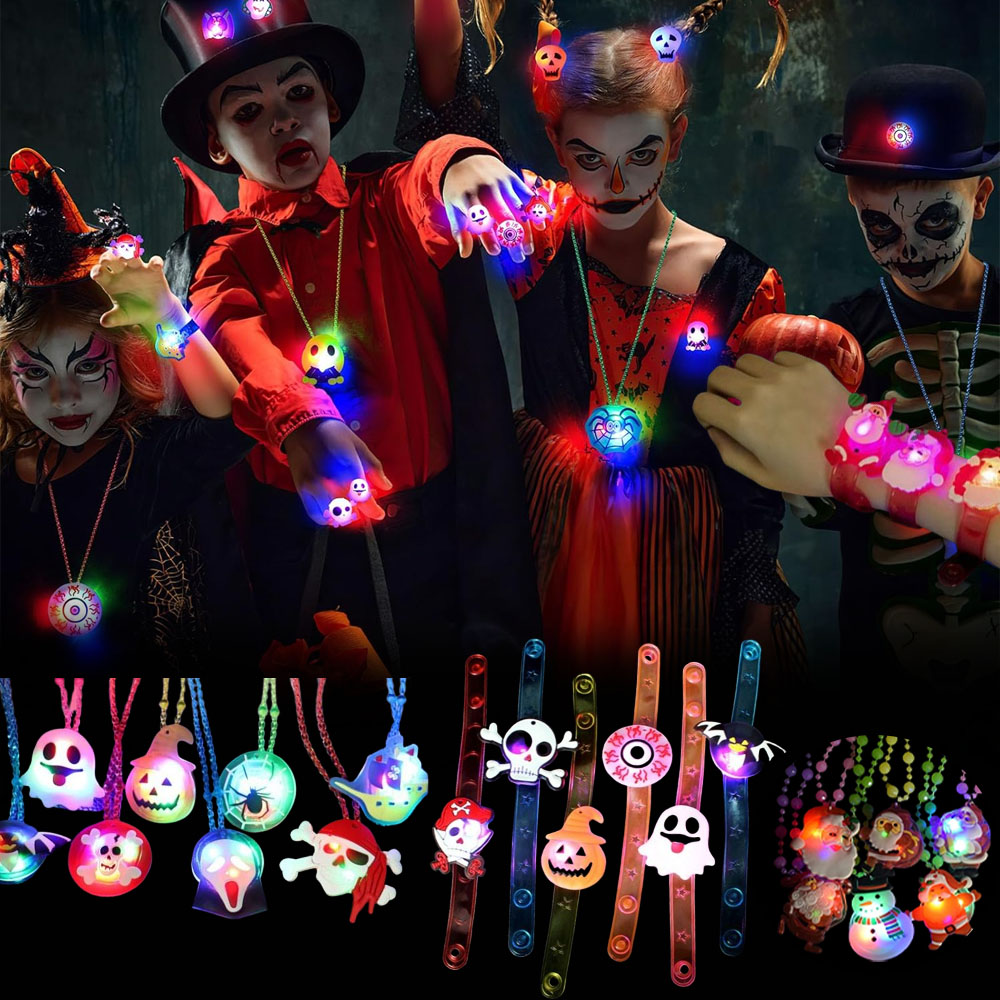 12-120 個ハロウィンクリスマスグローネックレスブレスレ - Pendant Lighting Christmas Decor のレビューと価格