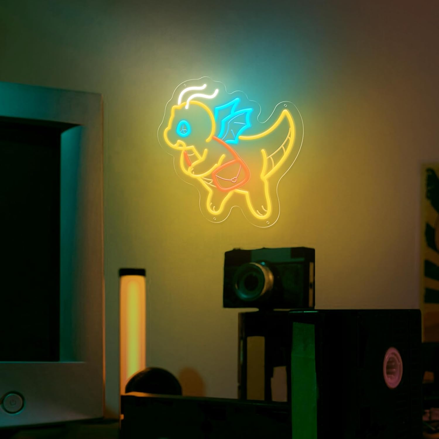 USB調光可能のかわいい恐竜ネオンライト、子供部屋の装飾に、 - Outdoor Lighting Decor Ideas のレビューと価格
