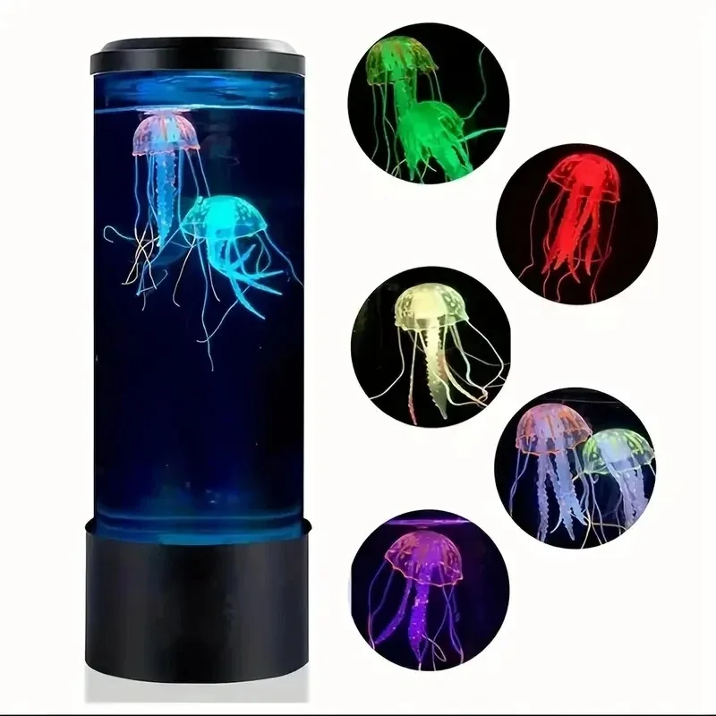 クラゲ溶岩ランプ水族館オーシャンナイトライト 7 色 LED - Lava Lamp Desktop のレビューと価格