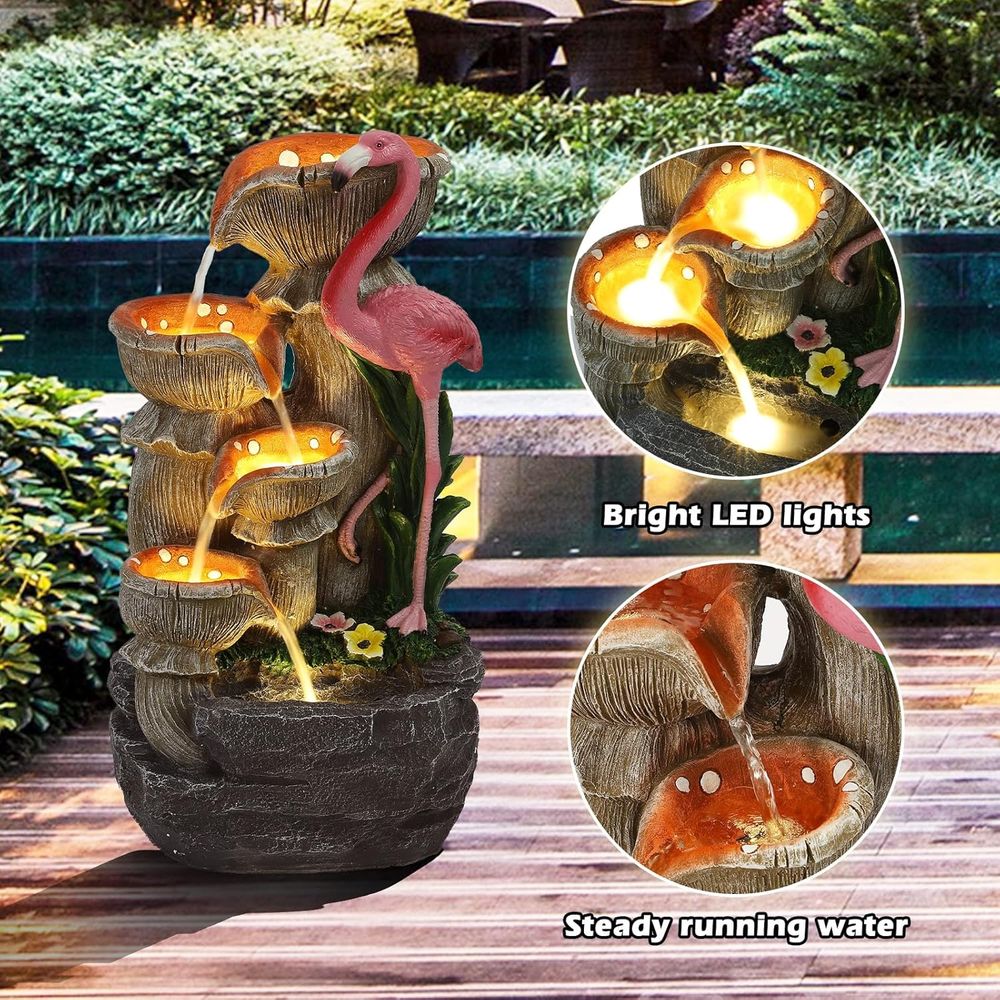 5段式ガーデンウォーターフォール、5つのLEDライト付き、屋 - Lighting Decoration Stand のレビューと価格
