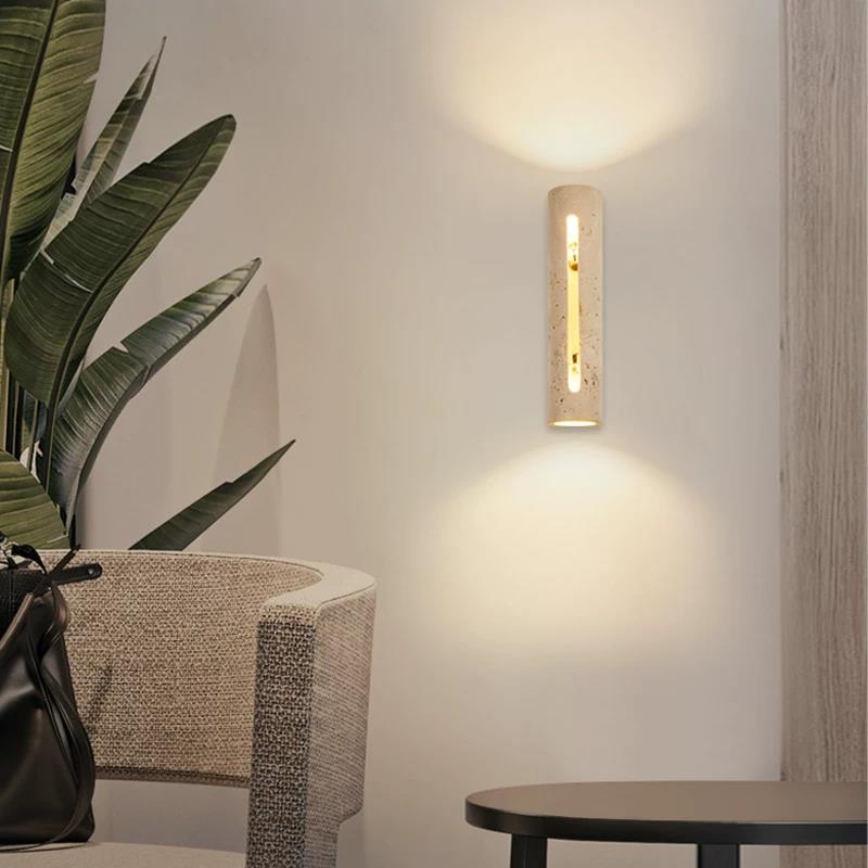 黄色のトラバーチン壁掛けライトストーンウッドウォールスコンス - Decor Lighting Cy のレビューと価格