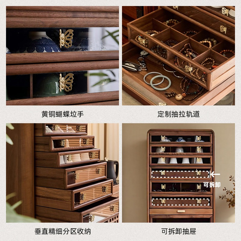 北米産ブラックウォールナット無垢材歯科用キャビネットティーカ - Lighting & Home Decor Studio Photos のレビューと価格
