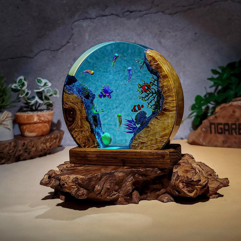 海洋水族館生物樹脂テーブルライトクリエイティブアート装飾熱帯 - Lighting Decoration For Wedding のレビューと価格