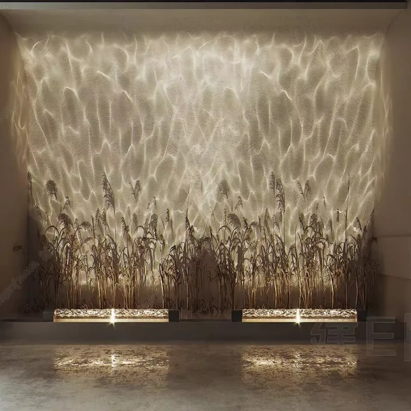 スマート3Dウォールウォッシュ炎投影ライト、水波紋雰囲気ラン - Lighting Decor For Room のレビューと価格