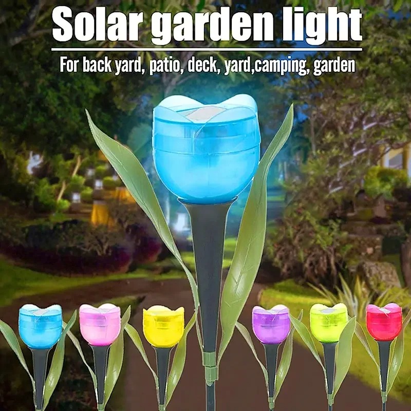 ソーラー LED ライト屋外チューリップローズフラワーランプ - Lighting Decorative のレビューと価格