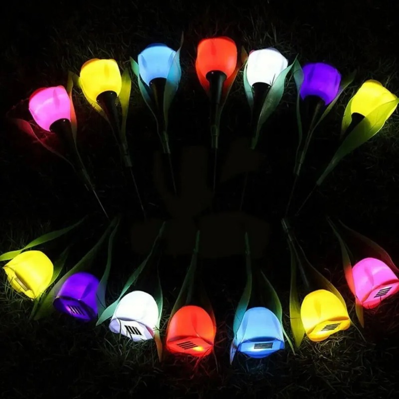 ソーラー LED ライト屋外チューリップローズフラワーランプ - Lighting Decorative のレビューと価格