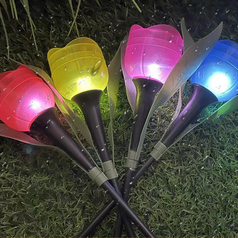 ソーラー LED ライト屋外チューリップローズフラワーランプ - Lighting Decorative のレビューと価格
