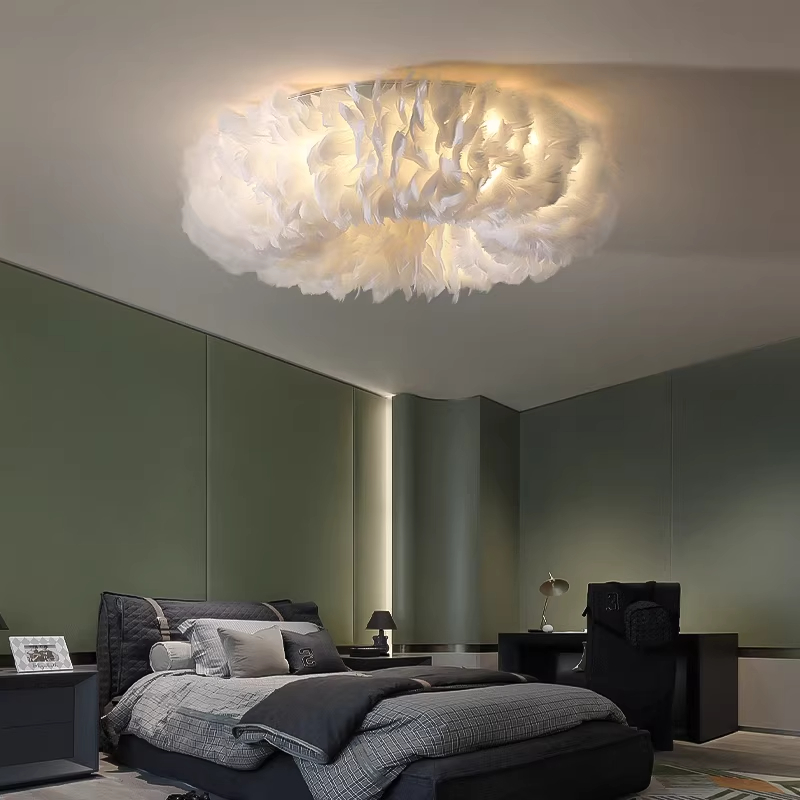 モダンなフェザー Led シーリングランプ北欧ロマンチックな - Lighting Decor For Diwali のレビューと価格