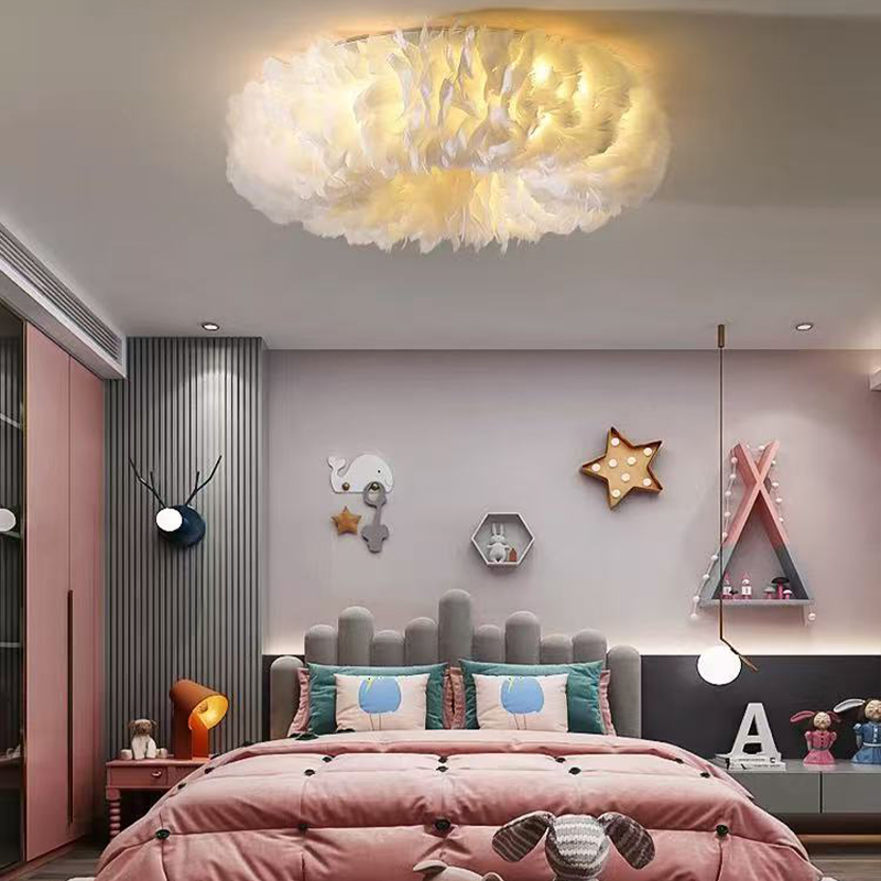 モダンなフェザー Led シーリングランプ北欧ロマンチックな - Lighting Decor For Diwali のレビューと価格