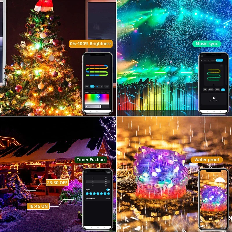 Dreamcolor-クリスマスライト,Bluetoothミ - Decor Lighting Address のレビューと価格