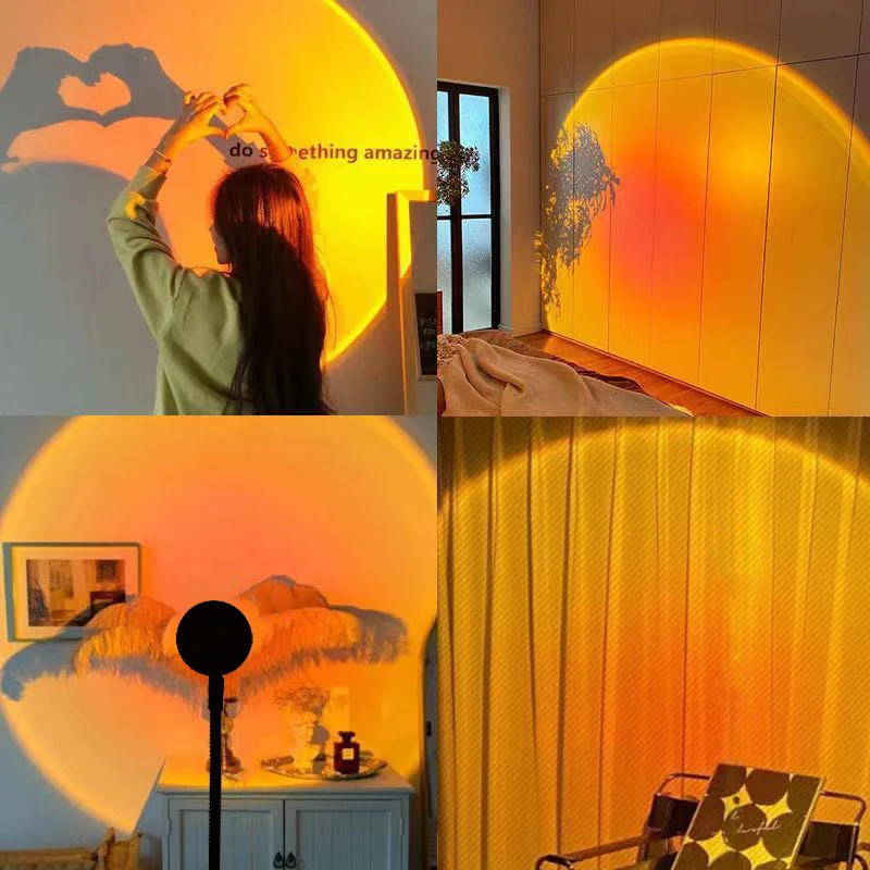 サンセットランプナイトライトマルチカラーサンセットプロジェク - Lighting Decor For Room のレビューと価格