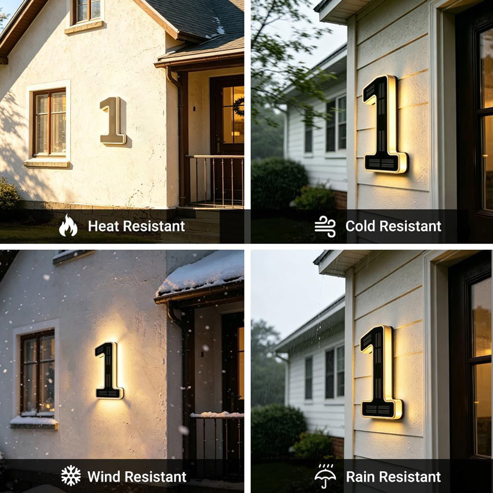 12 センチメートルソーラー屋外家番号ライト防水 LED ア - Decor Lighting Address のレビューと価格