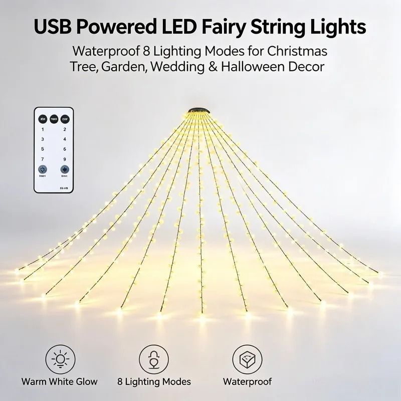 防水USB LEDストリングライト、クリスマスツリー、結婚式 - Lighting Decoration For Wedding のレビューと価格