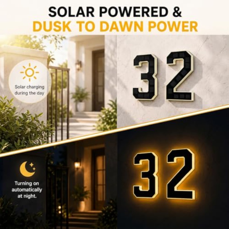 太陽光発電 LED ハウスナンバーライト防水アドレスドアプレ - Decor Lighting Address のレビューと価格