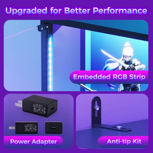 ガラス扉とRGB LEDライト付きディスプレイケース、ガラス - Lighting & Home Decor Studio Photos のレビューと価格