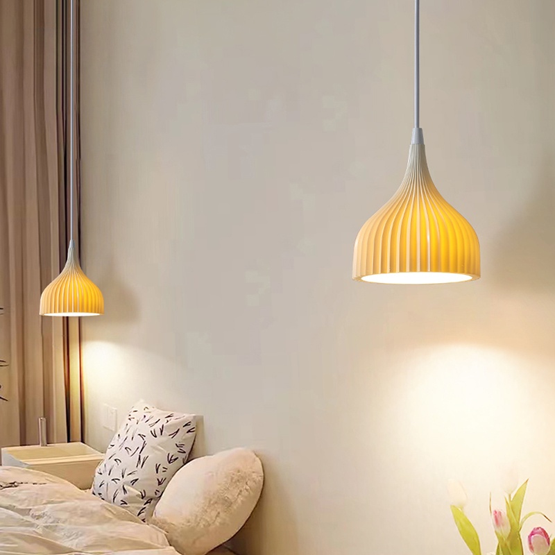 IWHD 乳白色樹脂 LED ペンダントライトキッチン寝室リ - Restaurant Lighting Decoration のレビューと価格