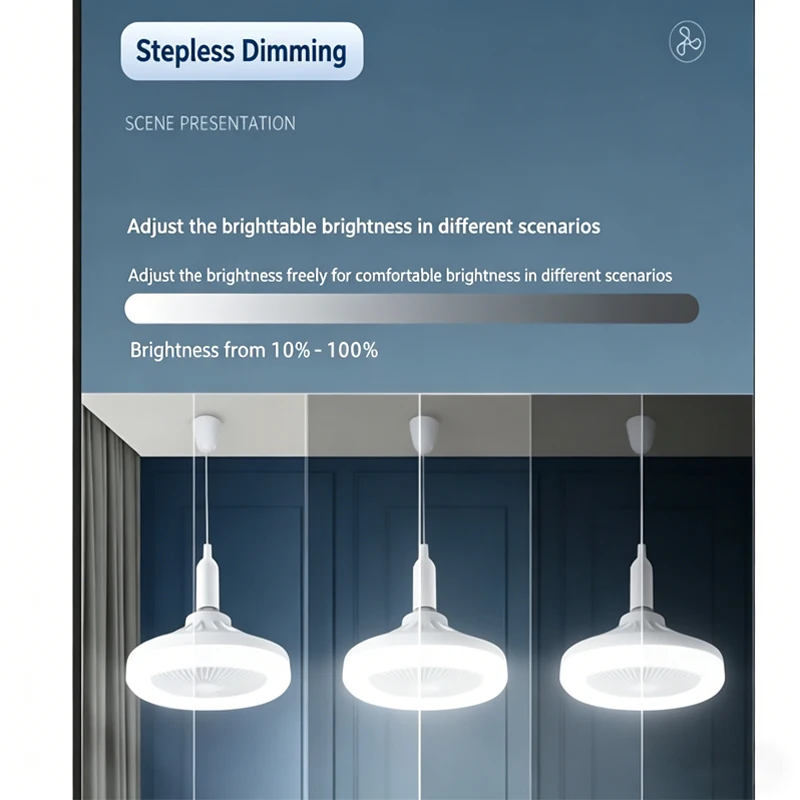 2in1シーリングファンランプ、3段階速度調整可能、E27口 - Lighting Decor For Diwali のレビューと価格