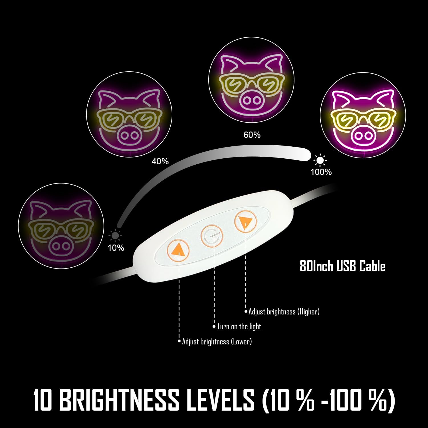 ピンクの豚と黄色いメガネのネオンサイン LEDライト 子供部 - Outdoor Lighting Decor Ideas のレビューと価格