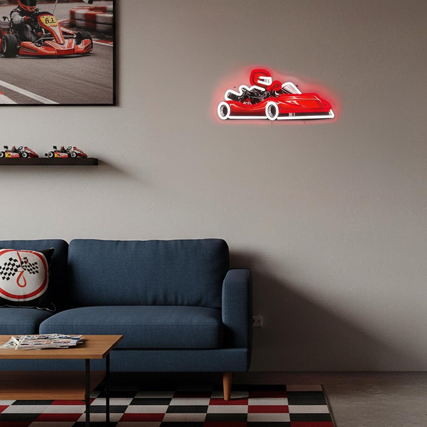 ゴーカートレーサーネオンサインUSB調光LEDライト、ガレー - Decor Kart Lighting のレビューと価格