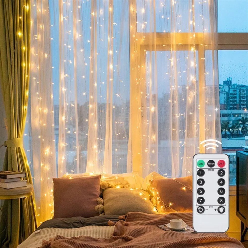 3/6M USB LED カーテン 8 モードリモコンライト - Lighting Decor For Diwali のレビューと価格