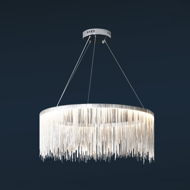 シルバー高級 LED シャンデリアクリエイティブタッセルハン - Restaurant Lighting Decoration のレビューと価格