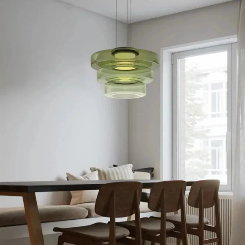 イタリア色ガラスペンダントライトミニマリズム家の装飾リビング - Lighting Decorative のレビューと価格