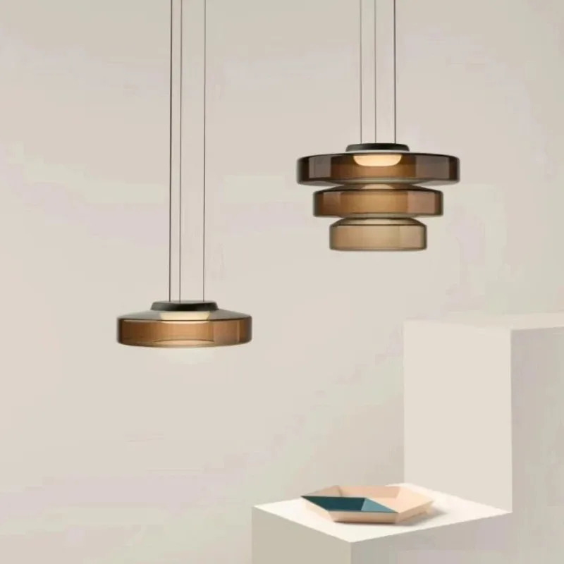 イタリア色ガラスペンダントライトミニマリズム家の装飾リビング - Lighting Decorative のレビューと価格