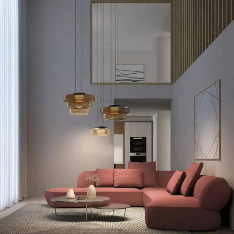 イタリア色ガラスペンダントライトミニマリズム家の装飾リビング - Lighting Decorative のレビューと価格