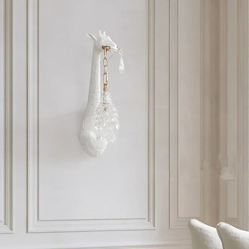 北欧新樹脂キリン LED ウォールライト寝室のベッドヘッド廊 - Foyer Lighting Wall Decor のレビューと価格