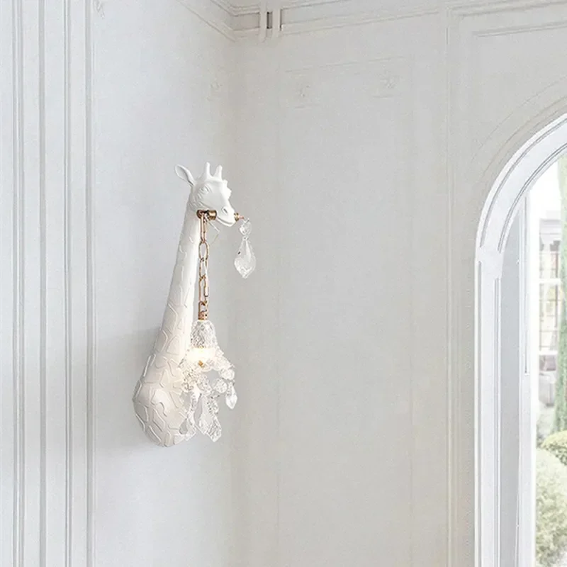 北欧新樹脂キリン LED ウォールライト寝室のベッドヘッド廊 - Foyer Lighting Wall Decor のレビューと価格