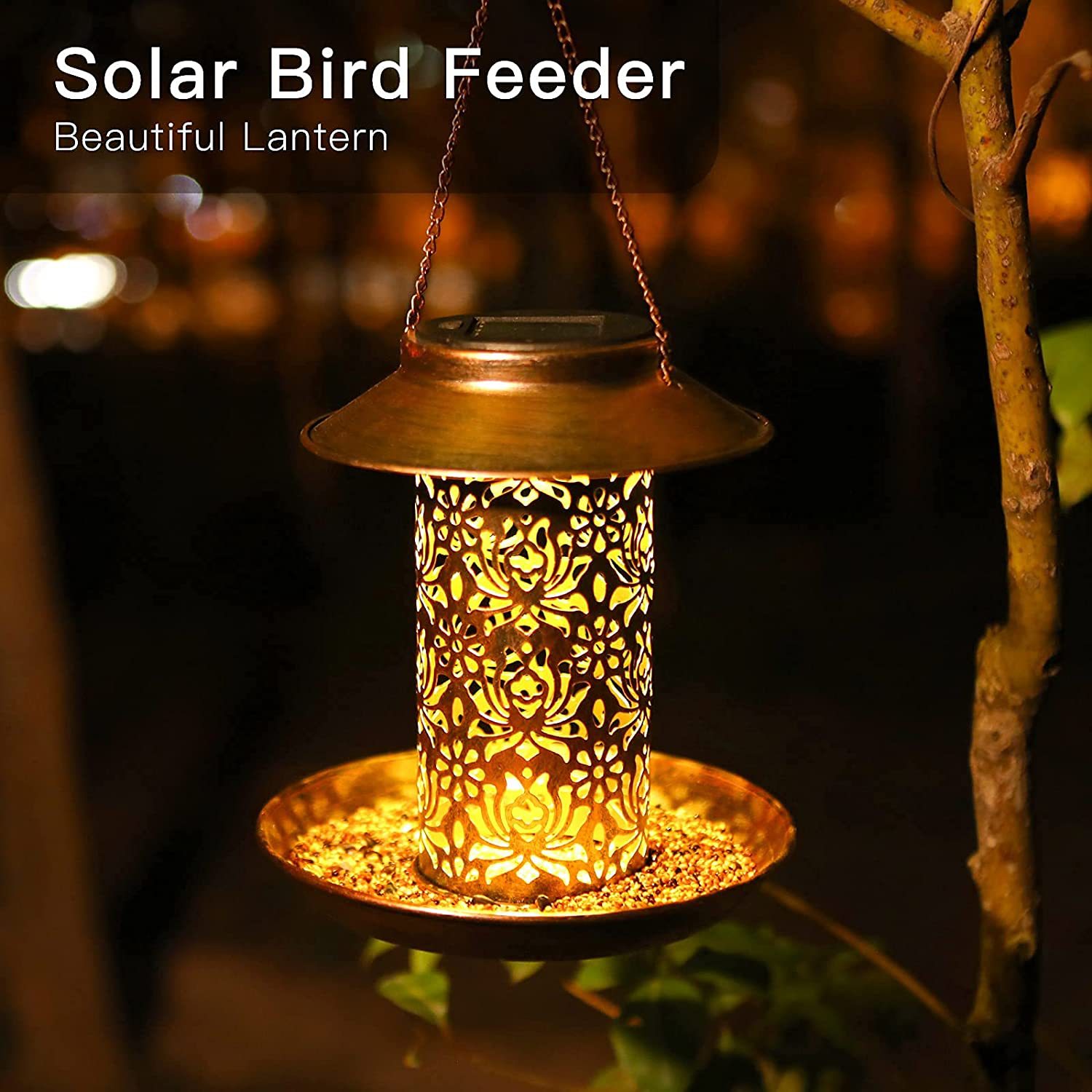 吊り下げバードハウスメタル屋外ソーラーバードフィーダーライト - Outdoor Lighting Decor Ideas のレビューと価格