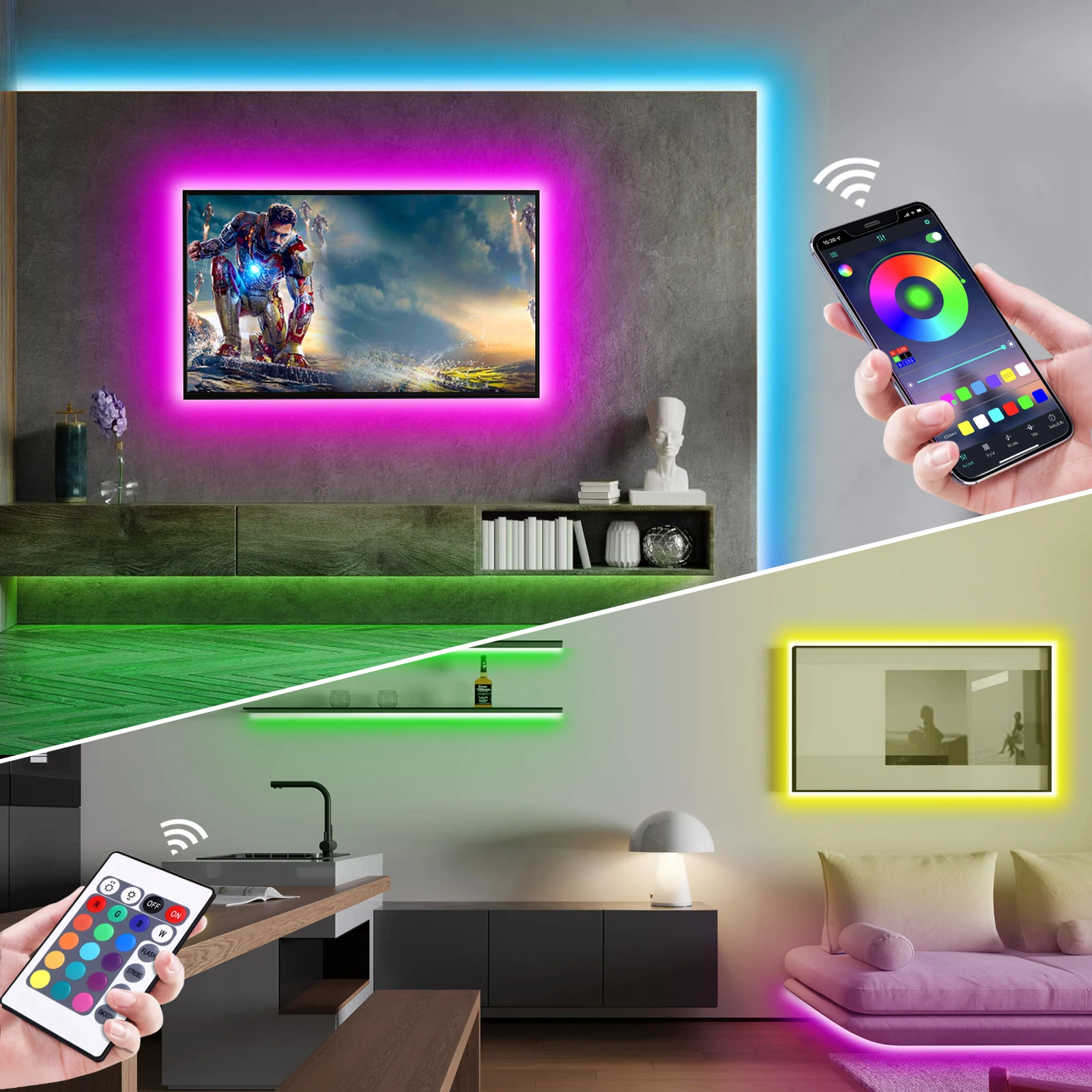 1-5m RGB LEDネオンストリップライト 5V USB - Lighting Decor For Diwali のレビューと価格