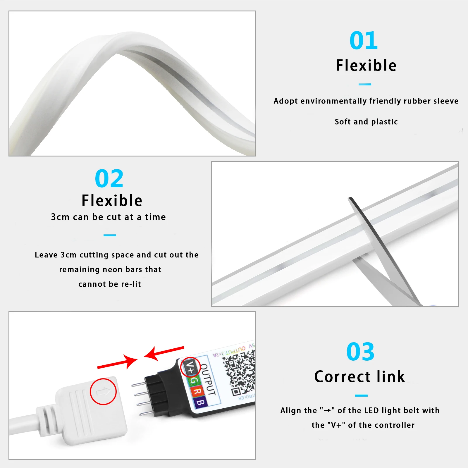 1-5m RGB LEDネオンストリップライト 5V USB - Lighting Decor For Diwali のレビューと価格